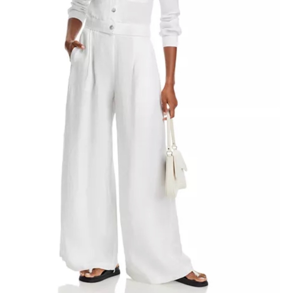 Bella Dahl Pleat Front Linen Palazzo Pants Size Medium